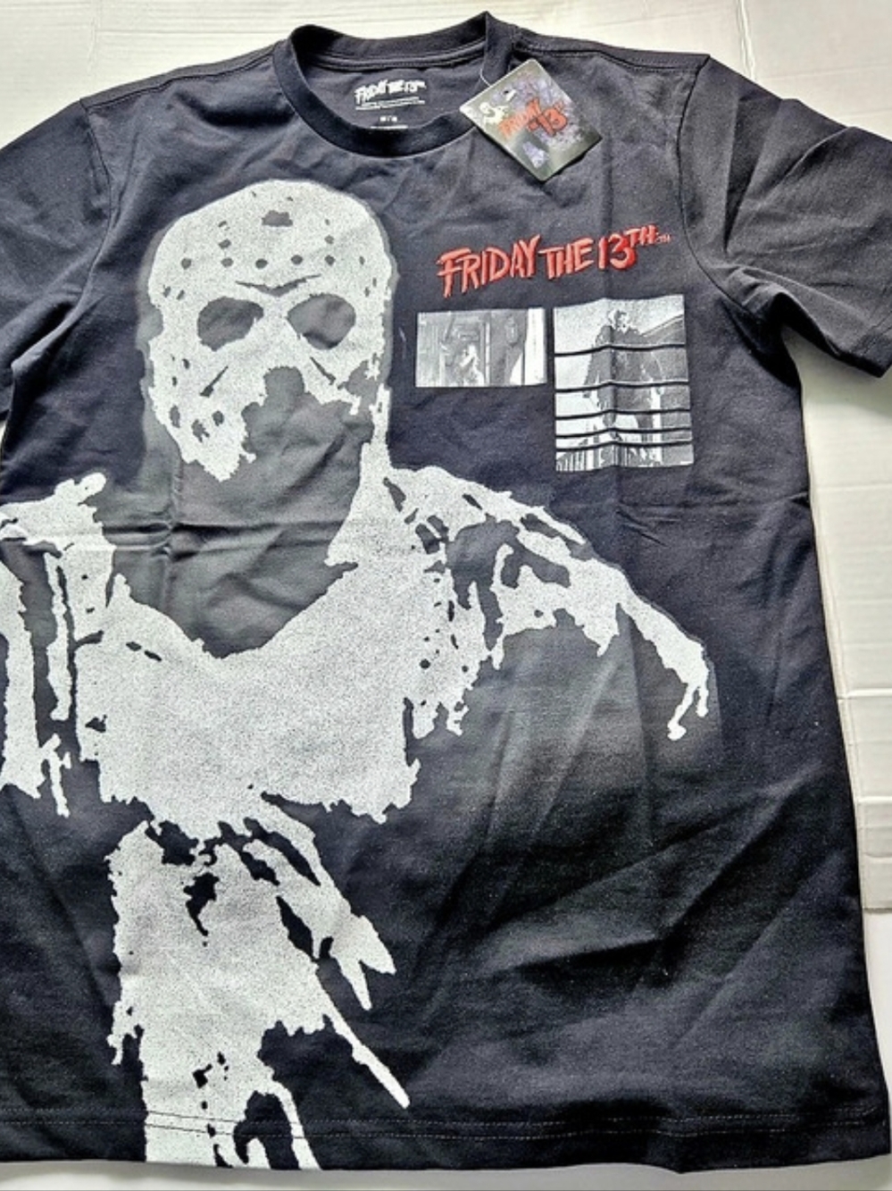 Friday the 13th Jason graphic tee in Black & Gray Waist Medium